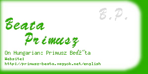 beata primusz business card